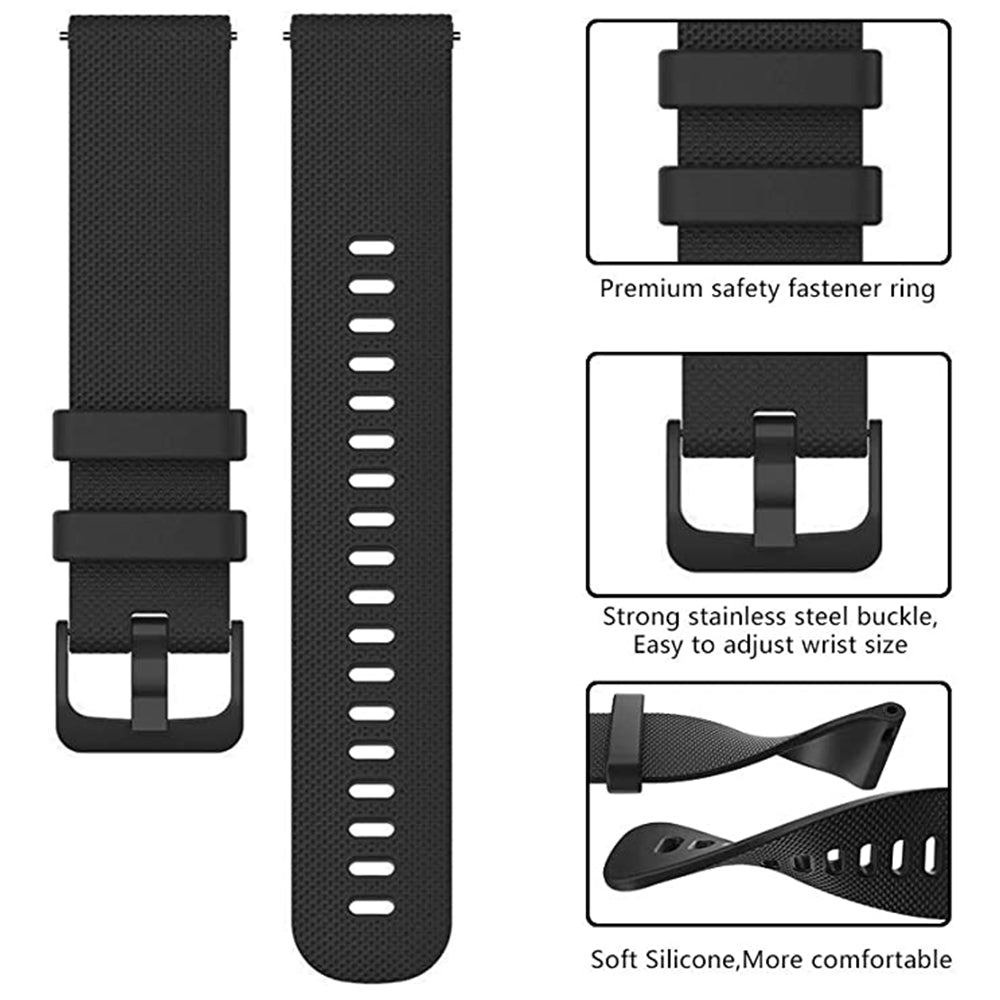 Remen Techsuit W006 za Samsung Galaxy Watch / Huawei Watch Series, 22mm, Crni