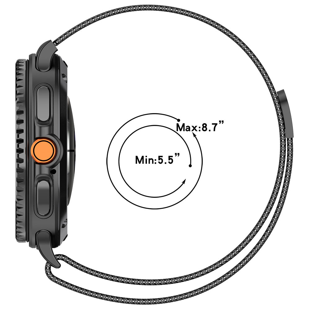 Curea Techsuit W009 za Samsung Galaxy Watch8 / Watch8 Classic Series, Crna
