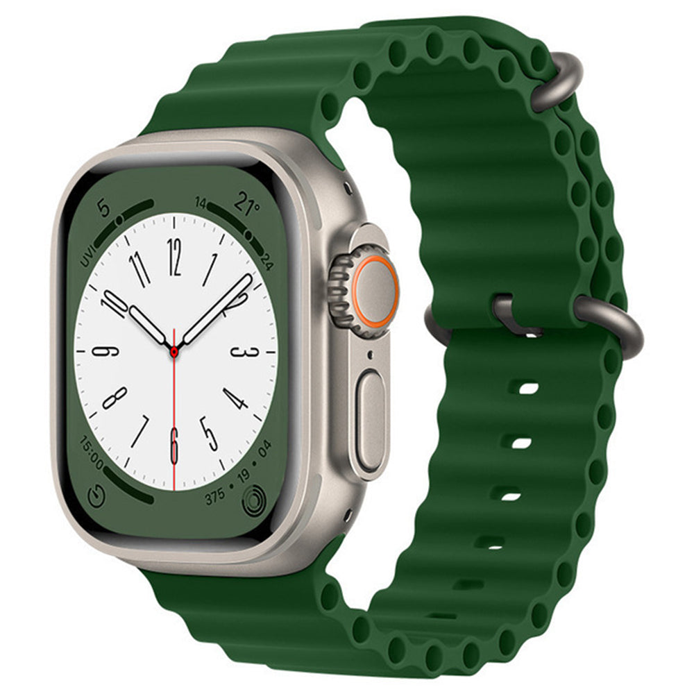 Techsuit W038 remen za Apple Watch 49mm / 46mm / 45mm / 44mm / 42mm serije, Tamno zelen