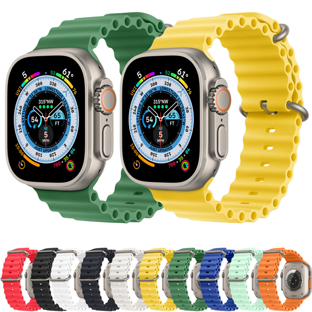 Techsuit W038 remen za Apple Watch 49mm / 46mm / 45mm / 44mm / 42mm serije, Tamno zelen
