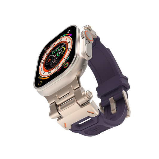 Techsuit W064 remen za Apple Watch 49mm / 46mm / 45mm / 44mm / 42mm serije, Srebrno Ljubičasta