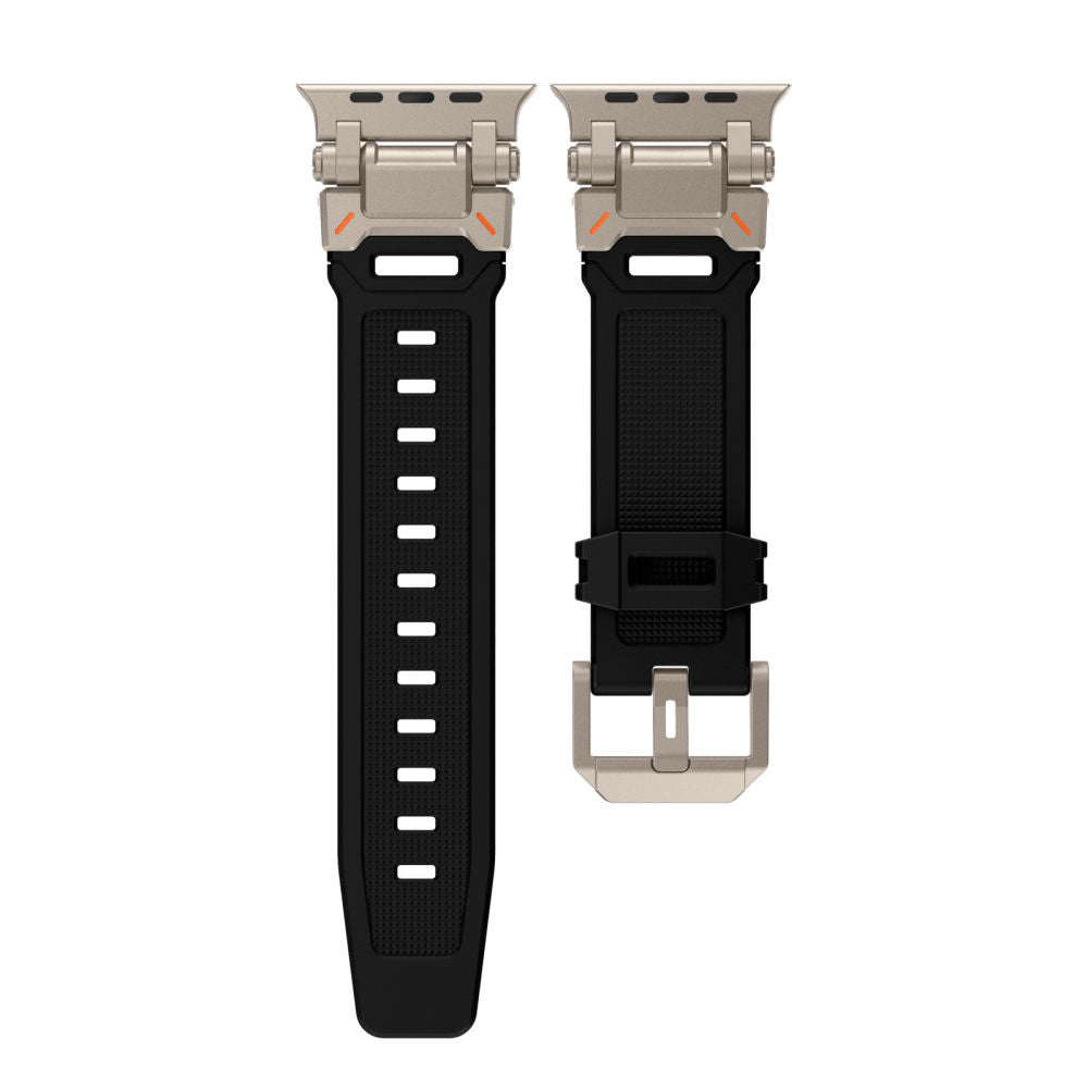 Techsuit W064 remen za Apple Watch 49mm / 46mm / 45mm / 44mm / 42mm serije, Crno Srebrni