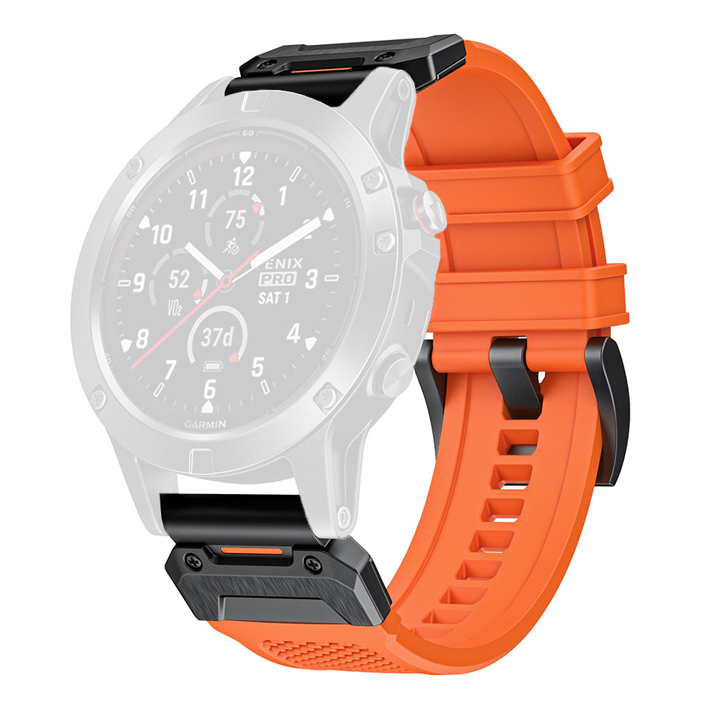 Remen Techsuit W068 za Garmin Watch Fenix seriju, 26mm, Crno-narančasti