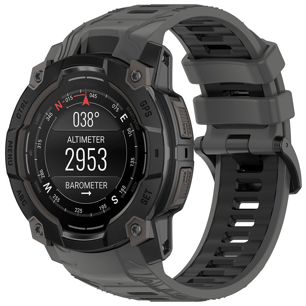 Remen Techsuit W077 za Garmin Instinct 3 50mm Solar / Instinct 3 50mm, Sivi