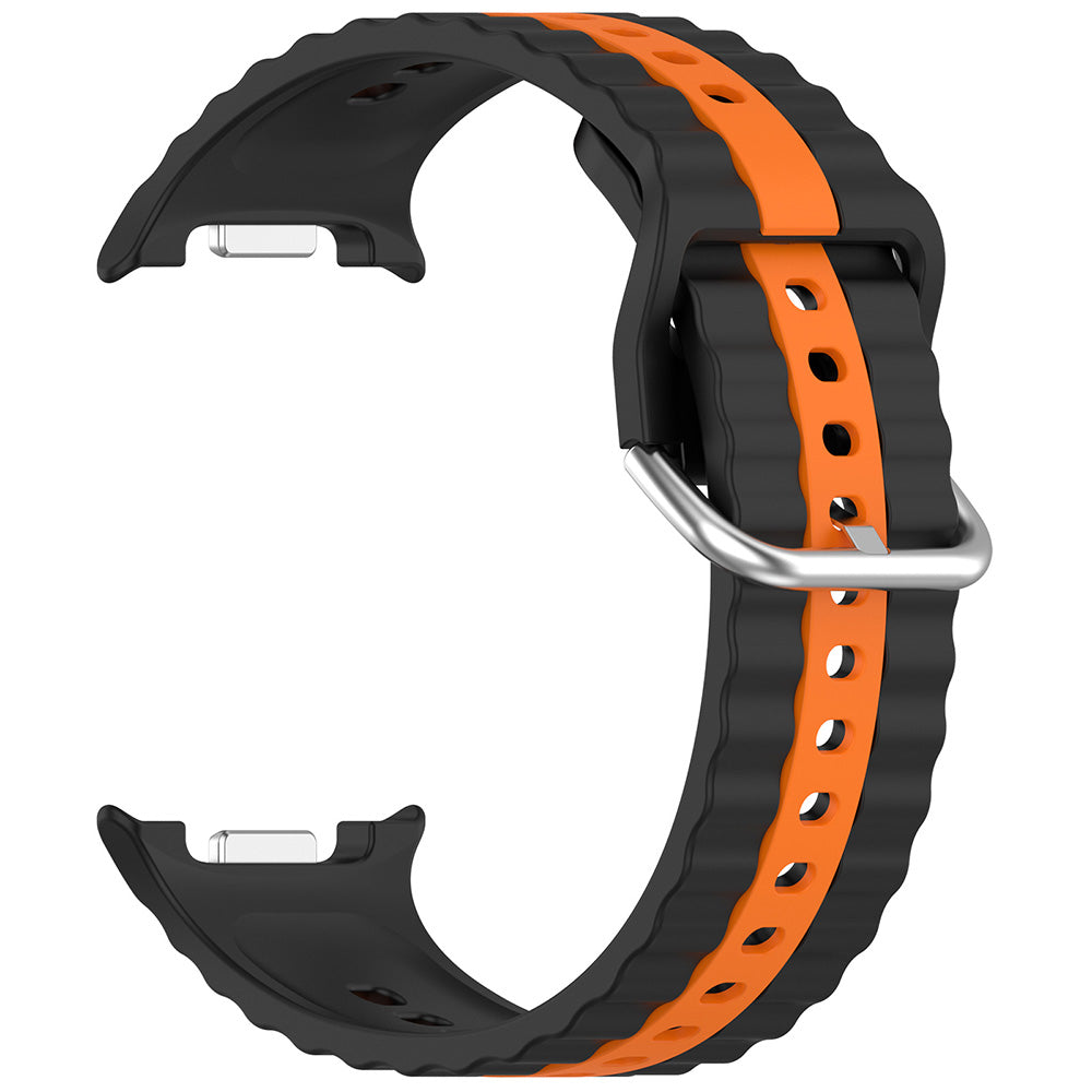 Remen Techsuit W078 za Samsung Galaxy Watch8 / Watch8 Classic Series, Crno-Narančasti