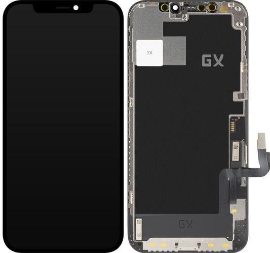 Zaslon s dodirnim ekranom GX za Apple iPhone 12 / 12 Pro, s okvirom, OLED IC Movable verzija, crni