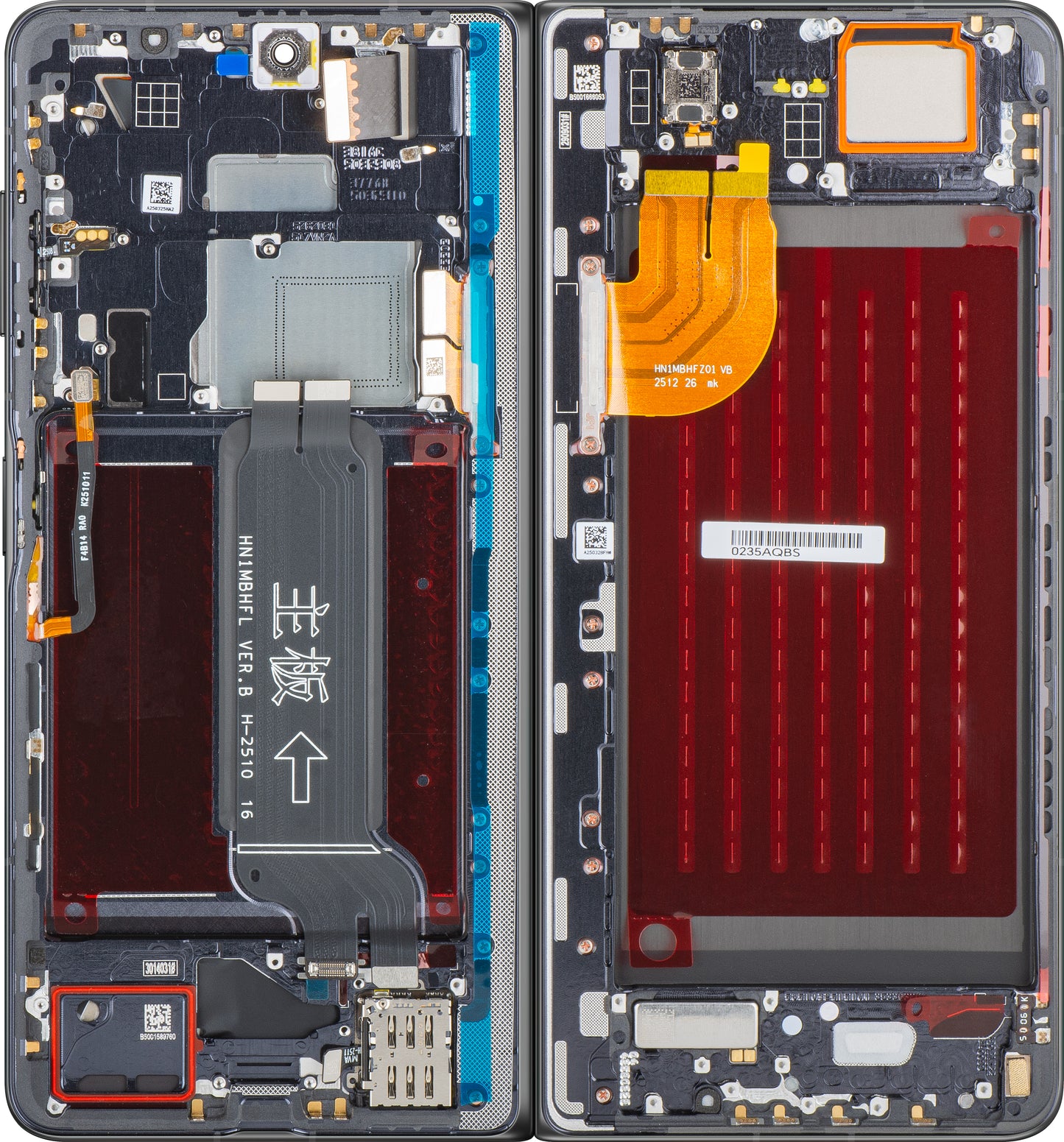 Display s Touchscreenom Honor Magic V5, s Okvirom, Pod Inner, Crni, Service Pack 0235AQBS