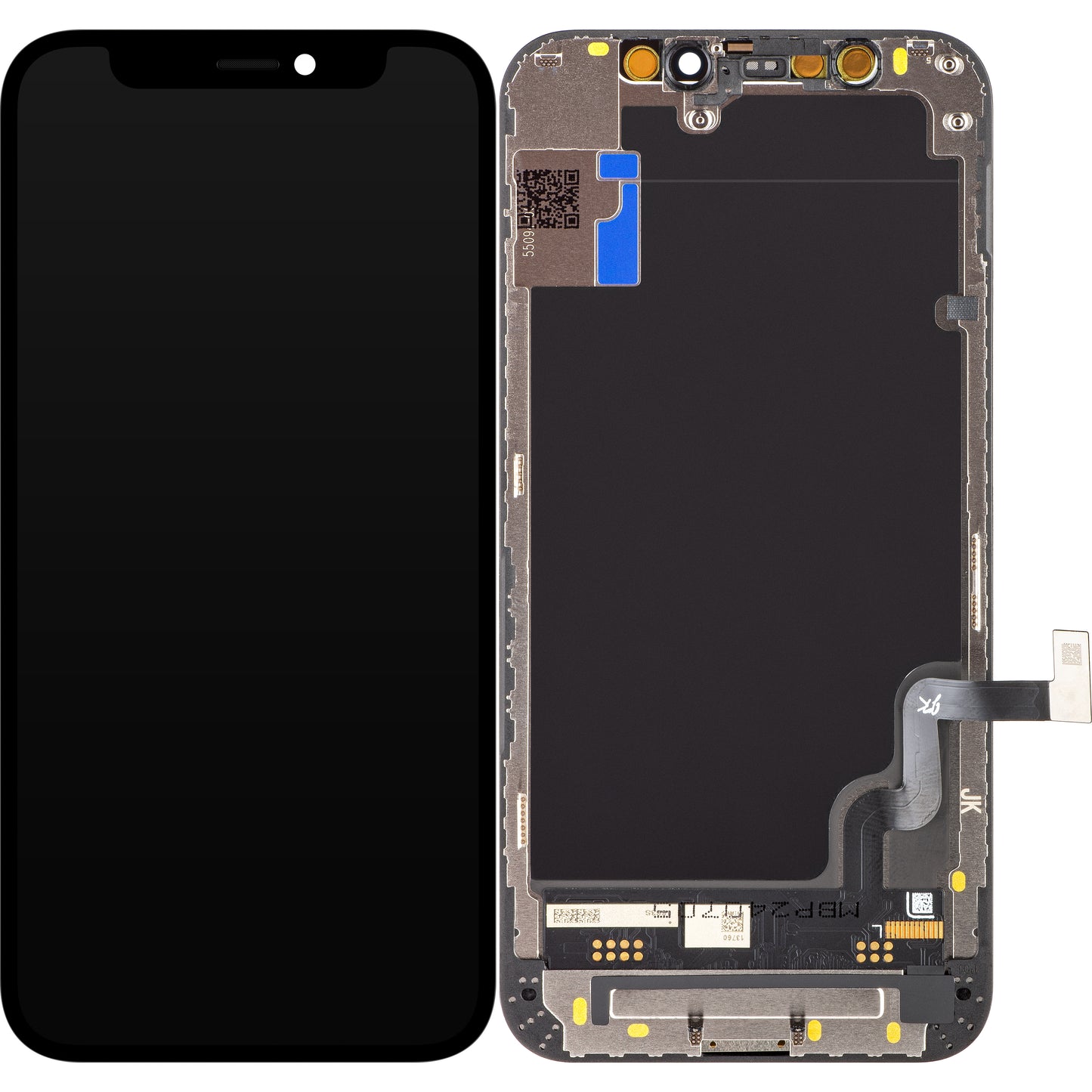Zaslon s dodirnim zaslonom JK za Apple iPhone 12 mini, s okvirom, LCD In-Cell IC Movable verzija, Crna