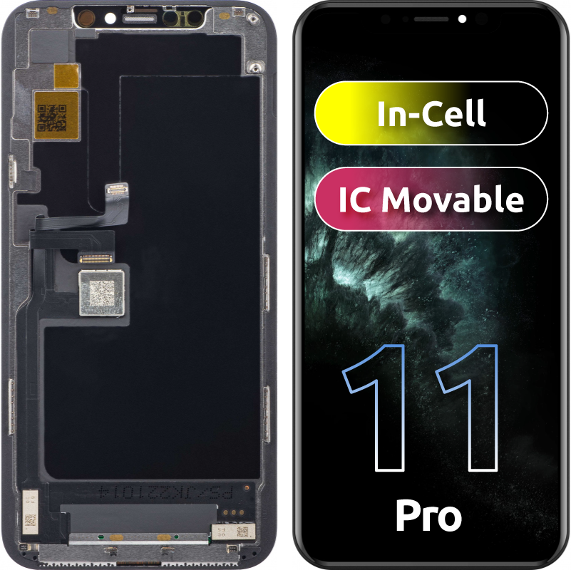 Zaslon s dodirnim ekranom JK za Apple iPhone 11 Pro, s okvirom, LCD In-Cell verzija, crni