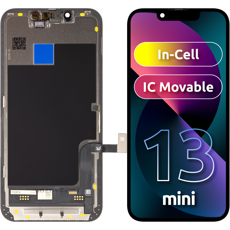 Zaslon s dodirnim ekranom JK za Apple iPhone 13 mini, s okvirom, LCD In-Cell verzija, crni