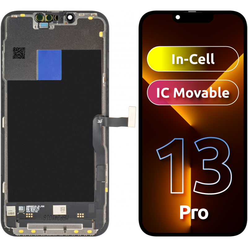 Display s dodirnim zaslonom JK za Apple iPhone 13 Pro, s okvirom, LCD In-Cell IC Movable verzija, crni