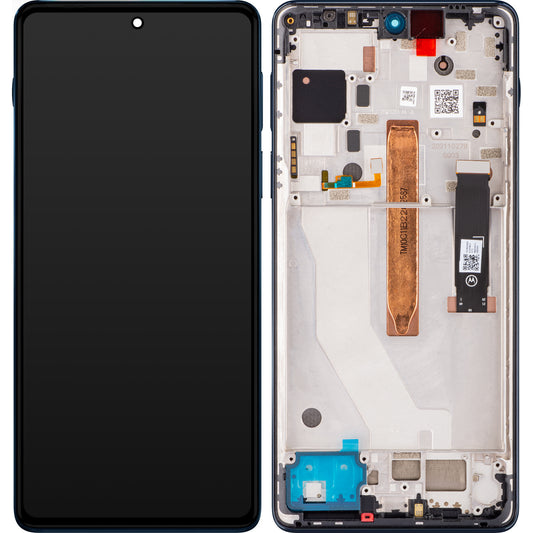 Zaslon s dodirnim ekranom Motorola Edge 20 Pro, s okvirom, mornarsko plava (Midnight Blue), servisni paket 5D68C19375