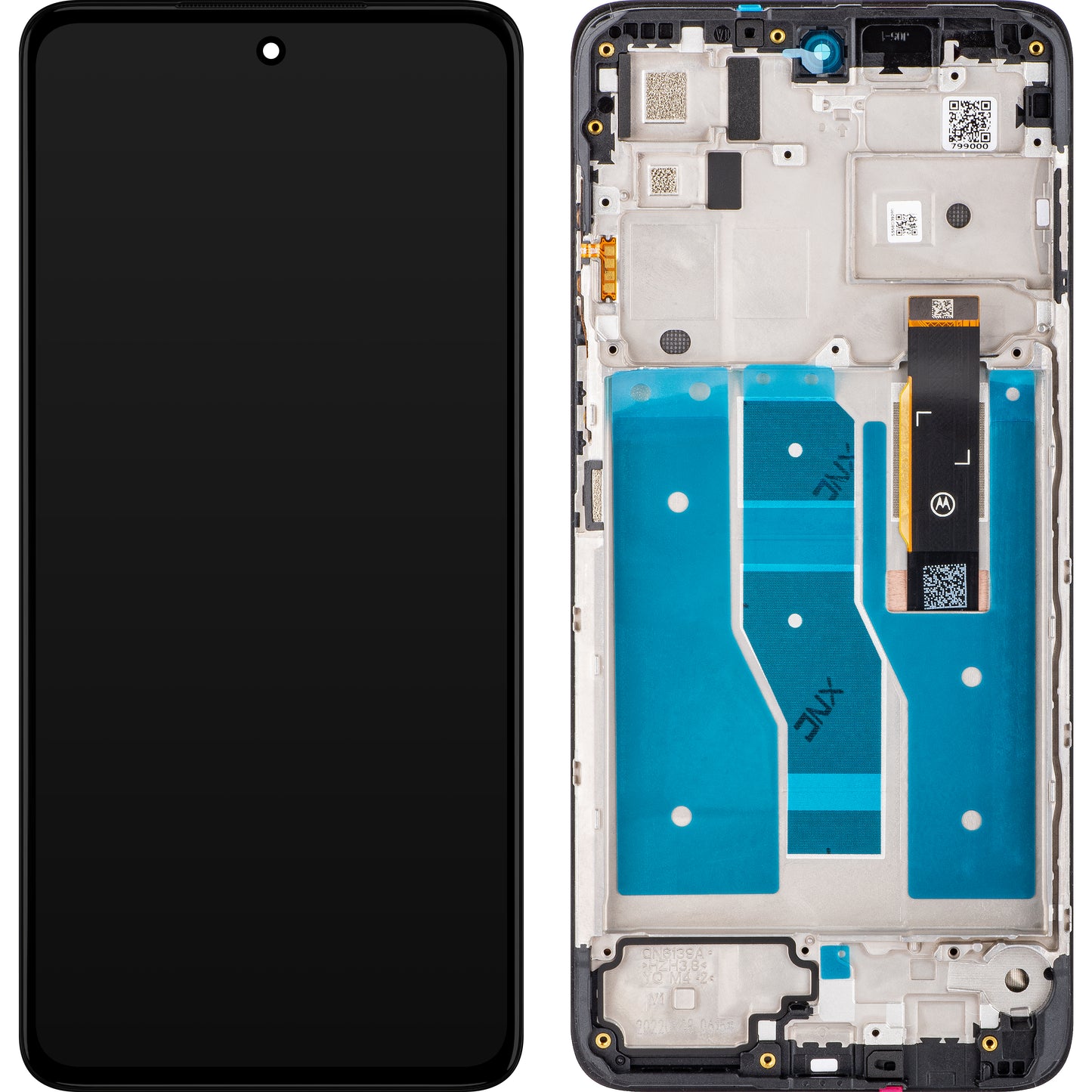 Zaslon s dodirnim ekranom Motorola Moto G52, s okvirom, crni, paket za servis 5D68C20495