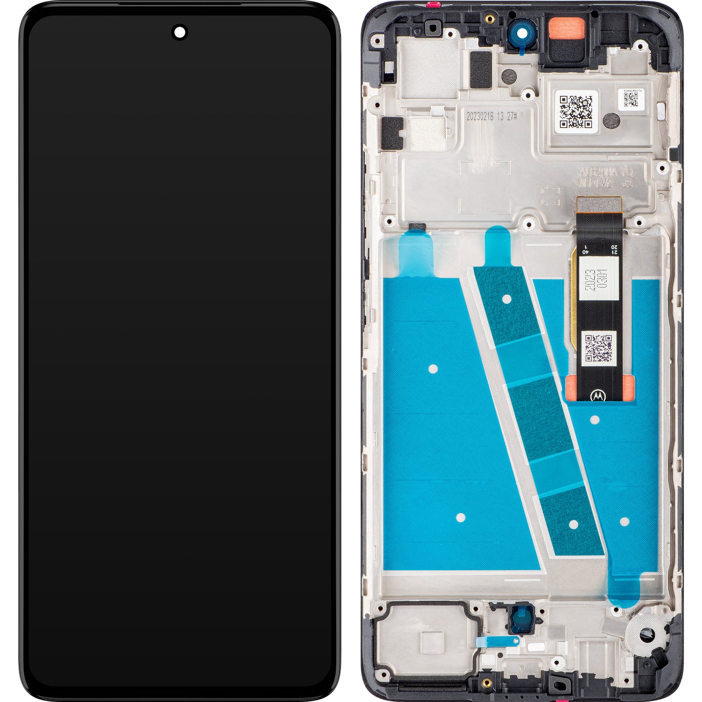 Zaslon s dodirnim ekranom Motorola Moto G72, s okvirom, crni, servisni paket 5D68C21701