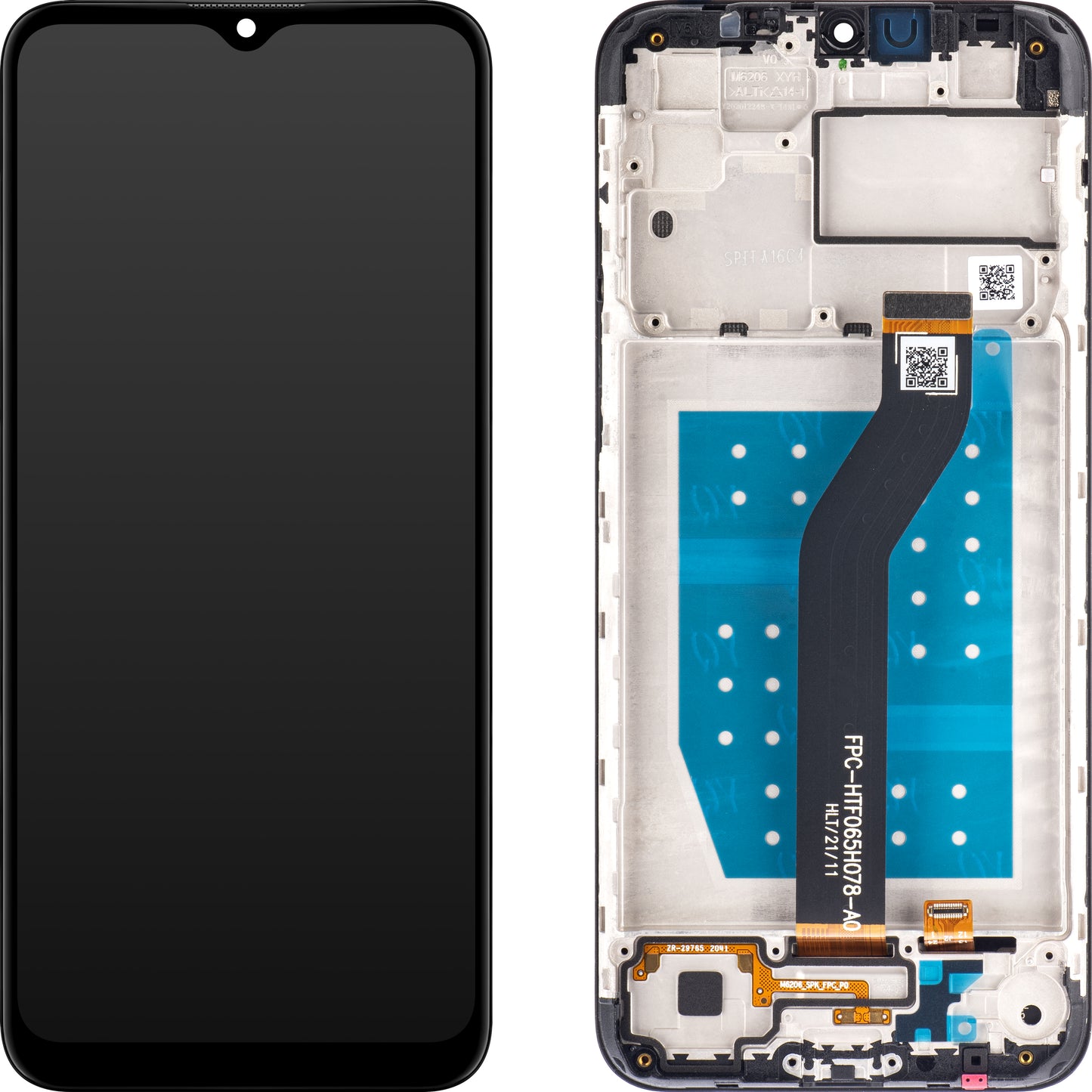 Display s dodirnim zaslonom Motorola Moto G8 Power Lite, s okvirom, crni, Service Pack 5D68C18031SS