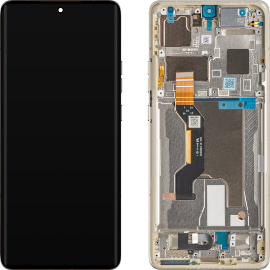 Zaslon s dodirnim ekranom Motorola Edge 50 Ultra, s okvirom, bež (Nordic Wood), servisni paket 5D68C24484
