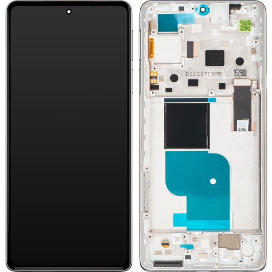 Zaslon s dodirnim ekranom Motorola Edge 30 Pro, s okvirom, srebrni (Stardust White), servisni paket 5D68C20277