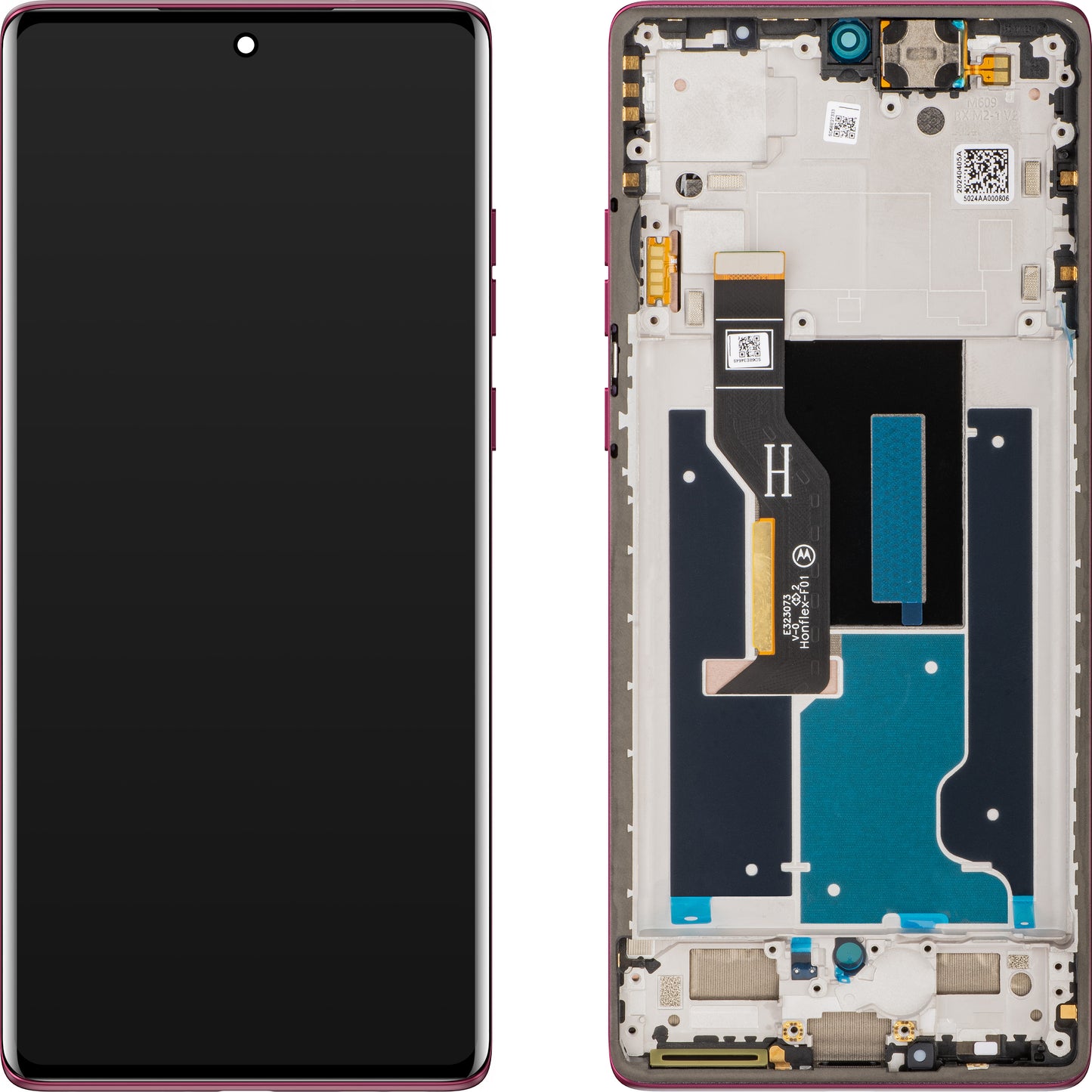 Zaslon s dodirnim ekranom Motorola Edge 50 Fusion, s okvirom, Roza (Hot Pink), Servisni paket 5D68C24360