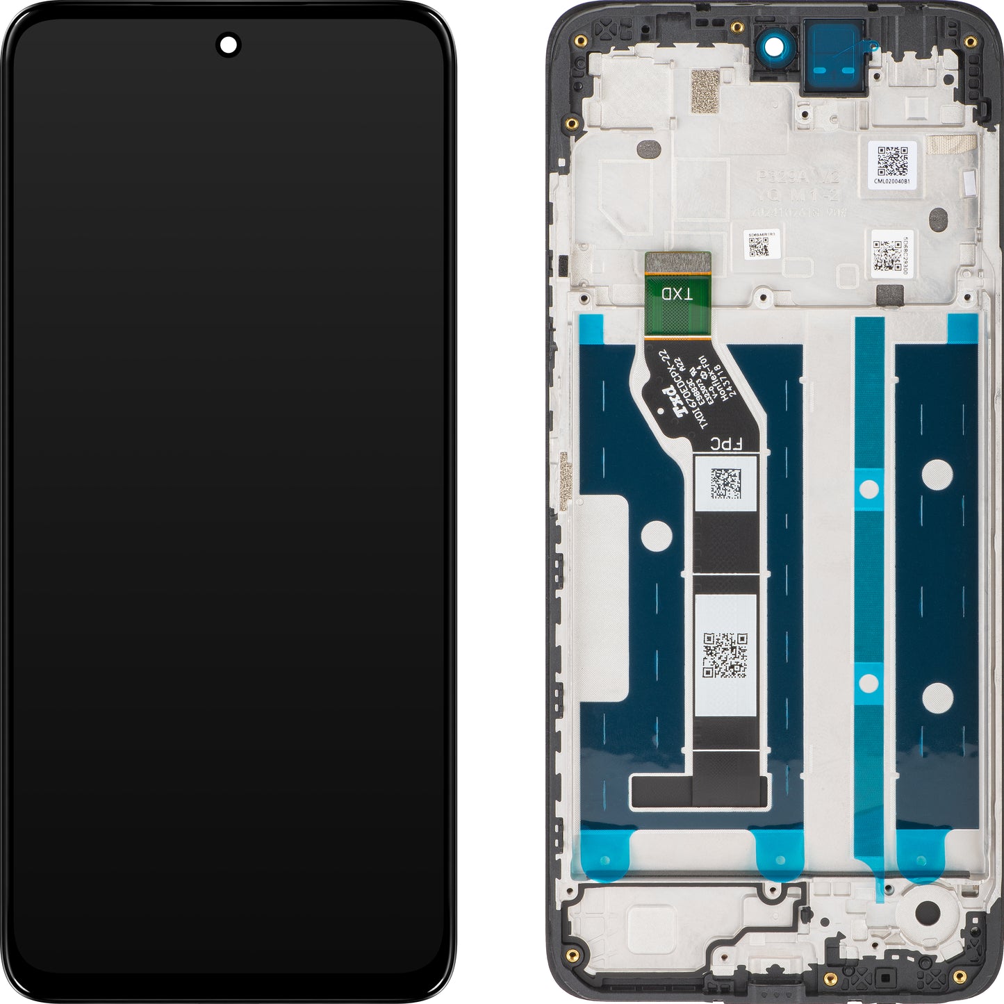 Zaslon s dodirnim zaslonom Motorola Moto E15 / G05, s okvirom, crni, Service Pack 5D68C29300