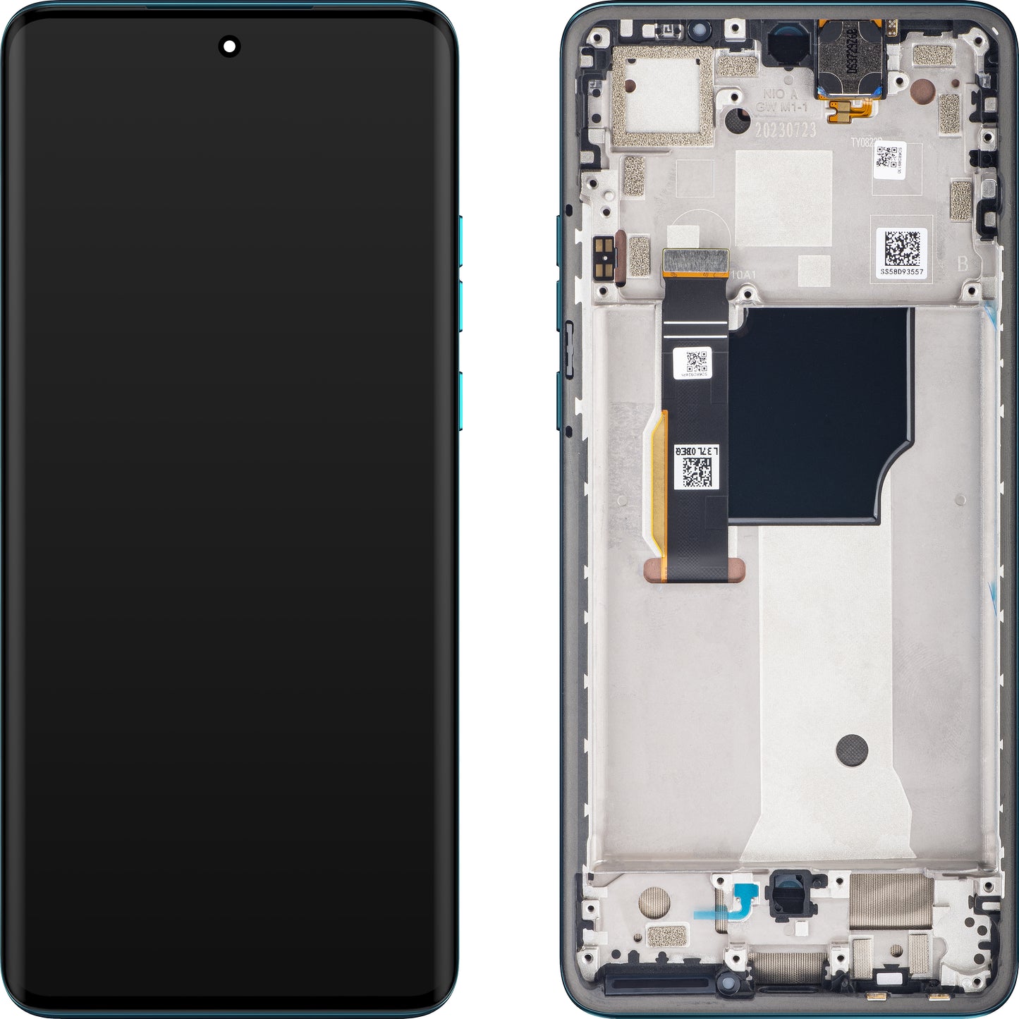 Zaslon s dodirnim zaslonom Motorola Edge 40 Neo, s okvirom, Verzija L3, Plava (Caneel Bay), Zamjena 5D68C23160