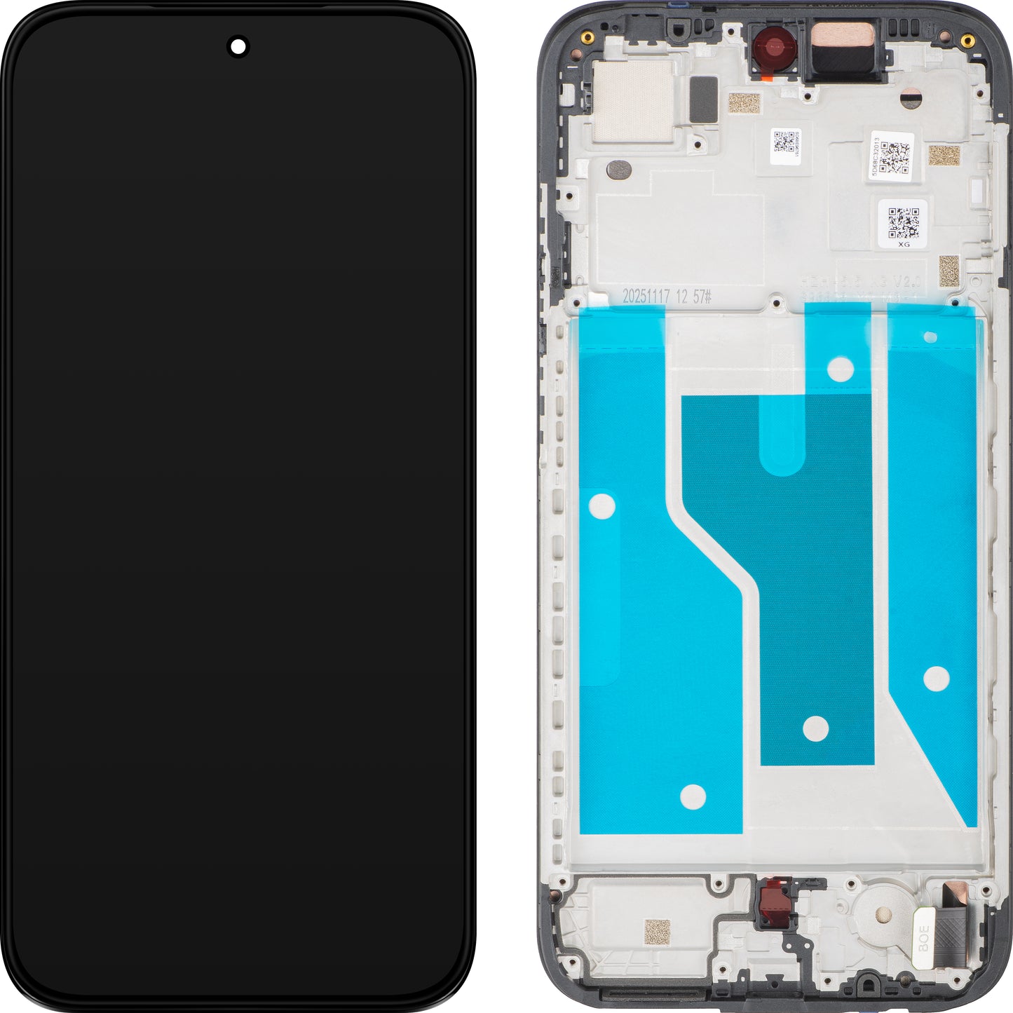 Zaslon s dodirnim zaslonom Motorola Moto G77 / G67, s okvirom, crni (Pantone Black Olive), Swap 5D68C32013
