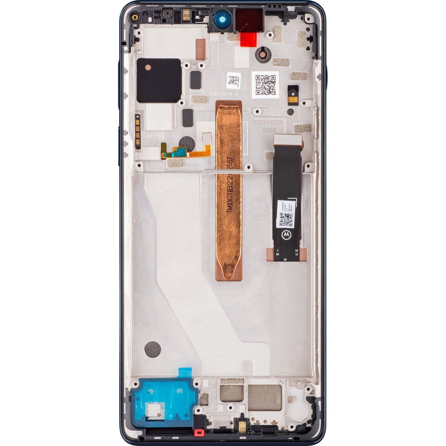 Zaslon s dodirnim ekranom Motorola Edge 20 Pro, s okvirom, mornarsko plava (Midnight Blue), servisni paket 5D68C19375