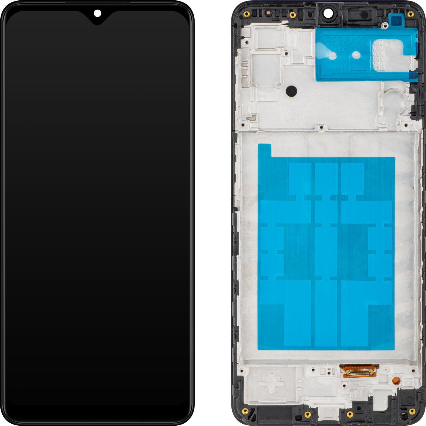 Zaslon s dodirnim zaslonom MP kompatibilan s Samsung Galaxy M22 M225, s okvirom, crni