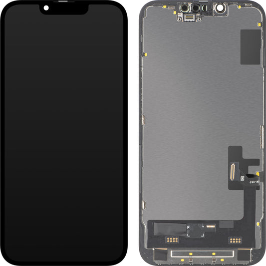 Zaslon s dodirnim zaslonom MP kompatibilan s Apple iPhone 14, s okvirom, verzija Soft OLED IC Movable FHD, crna