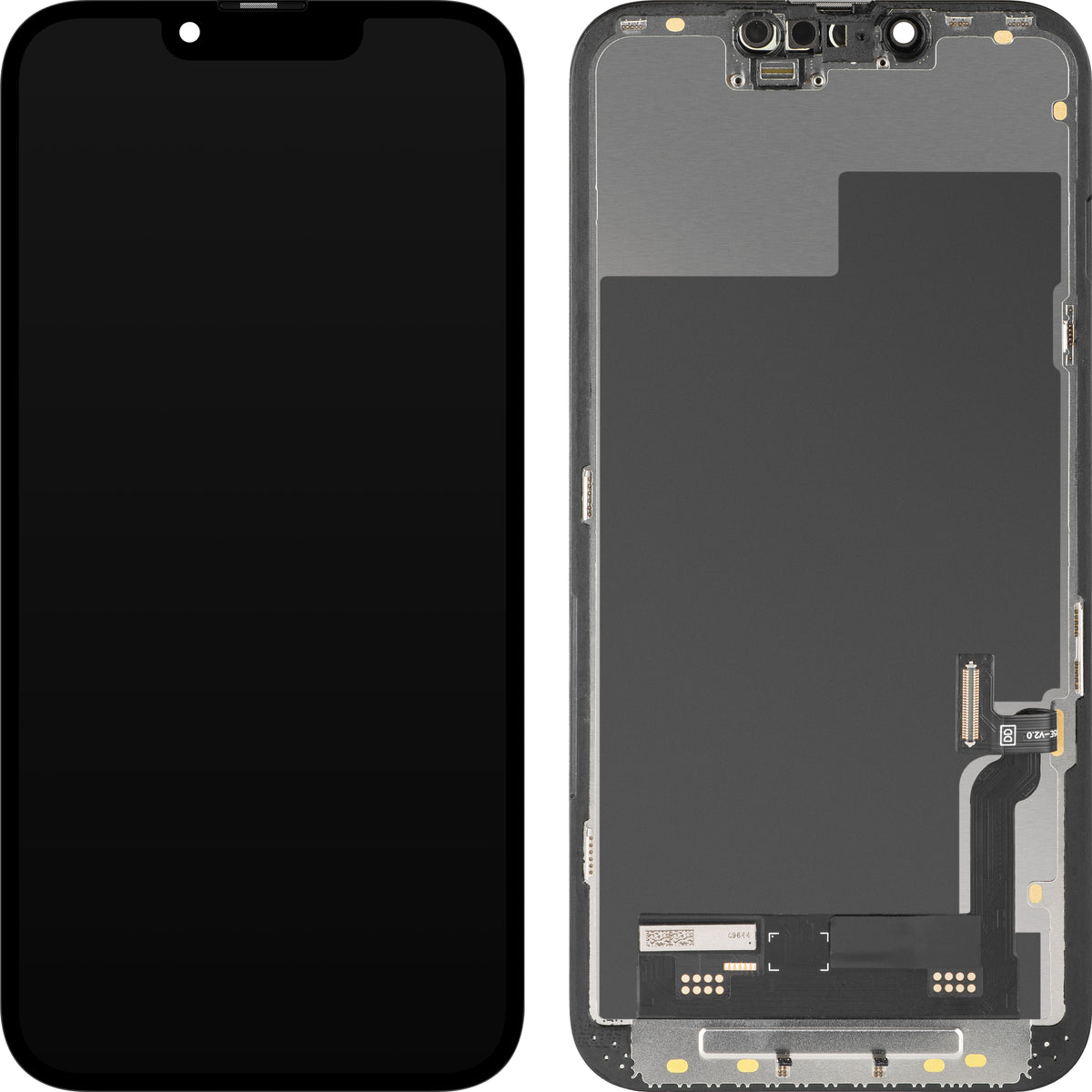 Zaslon s dodirnim zaslonom MP kompatibilan s Apple iPhone 13, s okvirom, verzija Soft OLED FHD IC Movable, crna