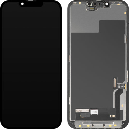 Zaslon s dodirnim zaslonom MP kompatibilan s Apple iPhone 13, s okvirom, Soft OLED FHD dijagnostička verzija, crni