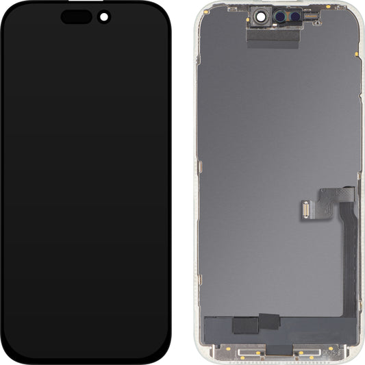 Zaslon s dodirnim zaslonom MP kompatibilan s Apple iPhone 16 Pro, s okvirom, OLED FHD dijagnostička verzija, crni