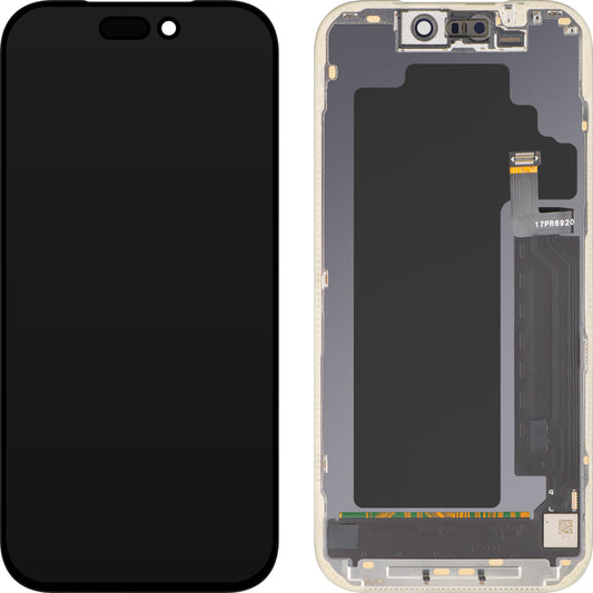 Zaslon s MP zaslonom osjetljivim na dodir kompatibilan s Apple iPhone 17 Pro, s okvirom, OLED FHD IC Movable verzija, Crna