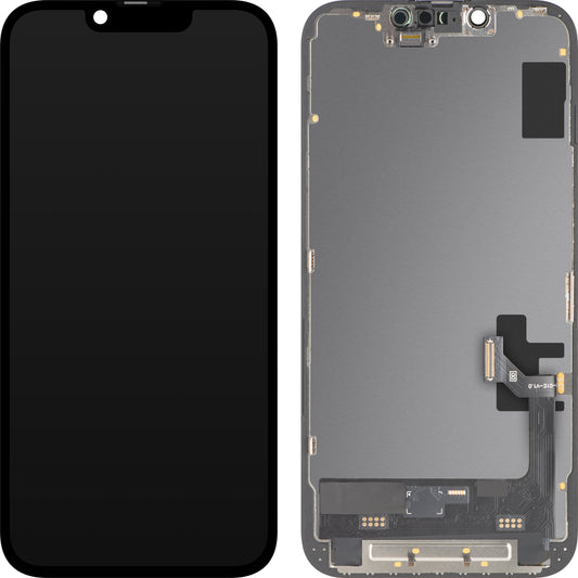 Zaslon s MP zaslonom osjetljivim na dodir kompatibilan s Apple iPhone 17e / 16e, s okvirom, Soft OLED FHD 120Hz IC Movable verzija, Crna