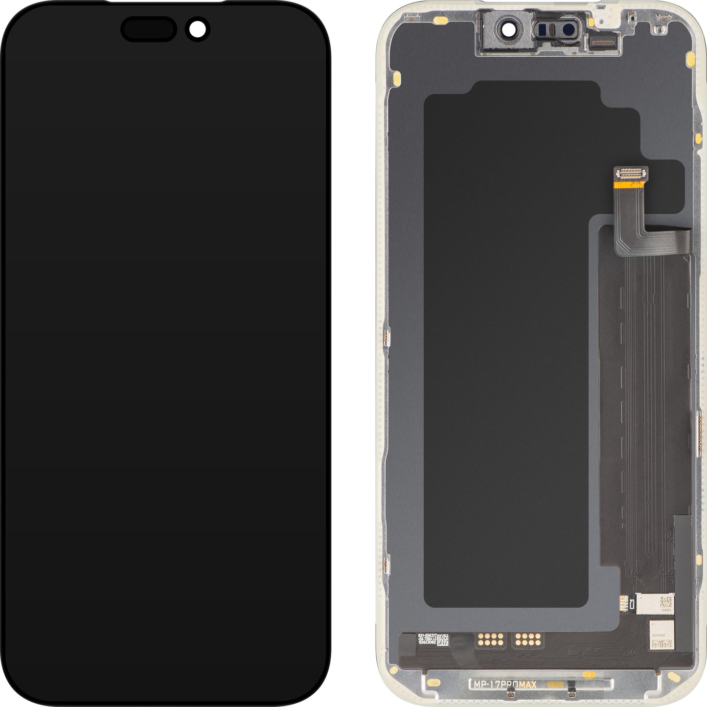 Zaslon s MP zaslonom osjetljivim na dodir kompatibilan s Apple iPhone 17 Pro Max, s okvirom, Soft OLED FHD dijagnostička verzija, crna