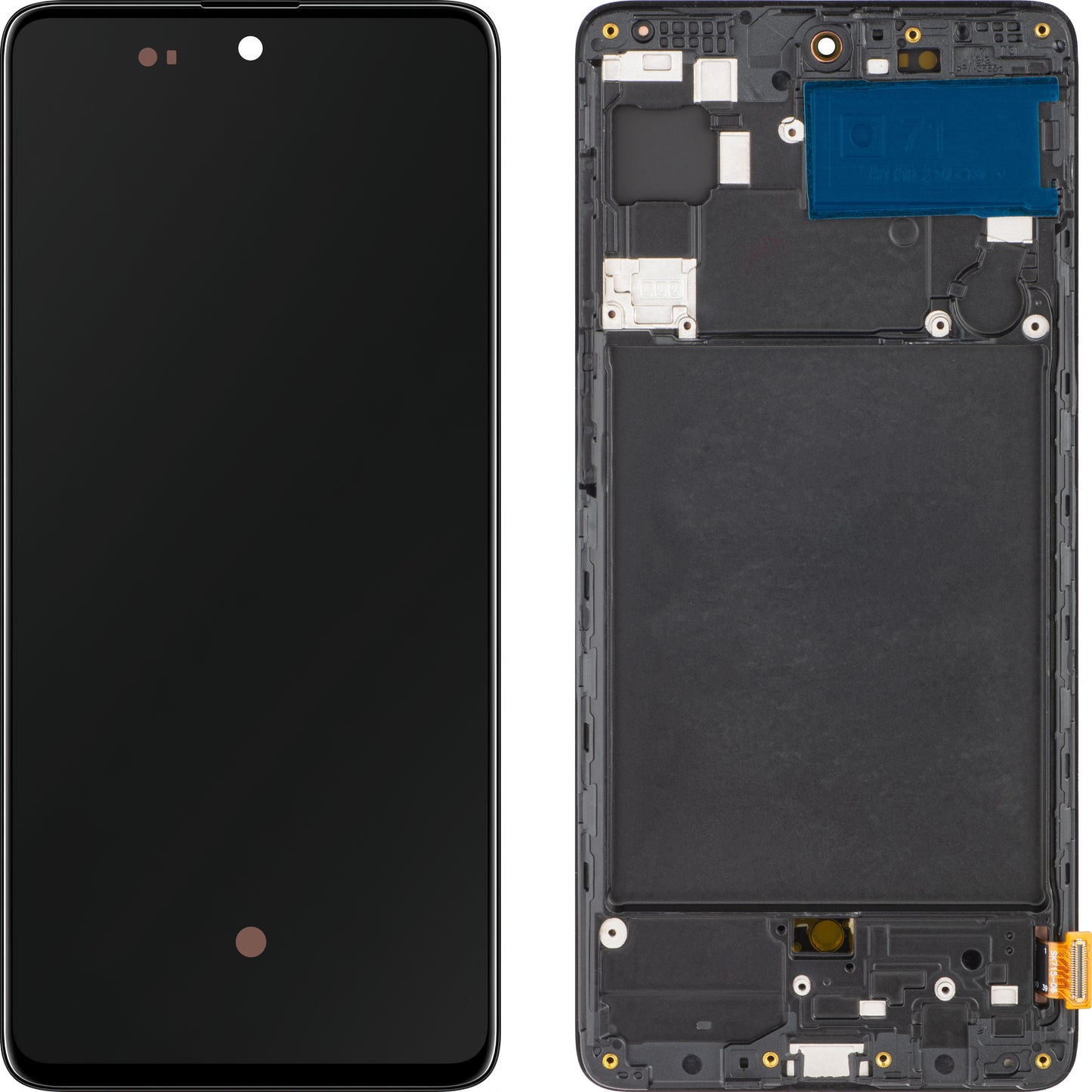 Zaslon s dodirnim ekranom MP kompatibilan s Samsung Galaxy A71 A715, s okvirom, OLED verzija, crni