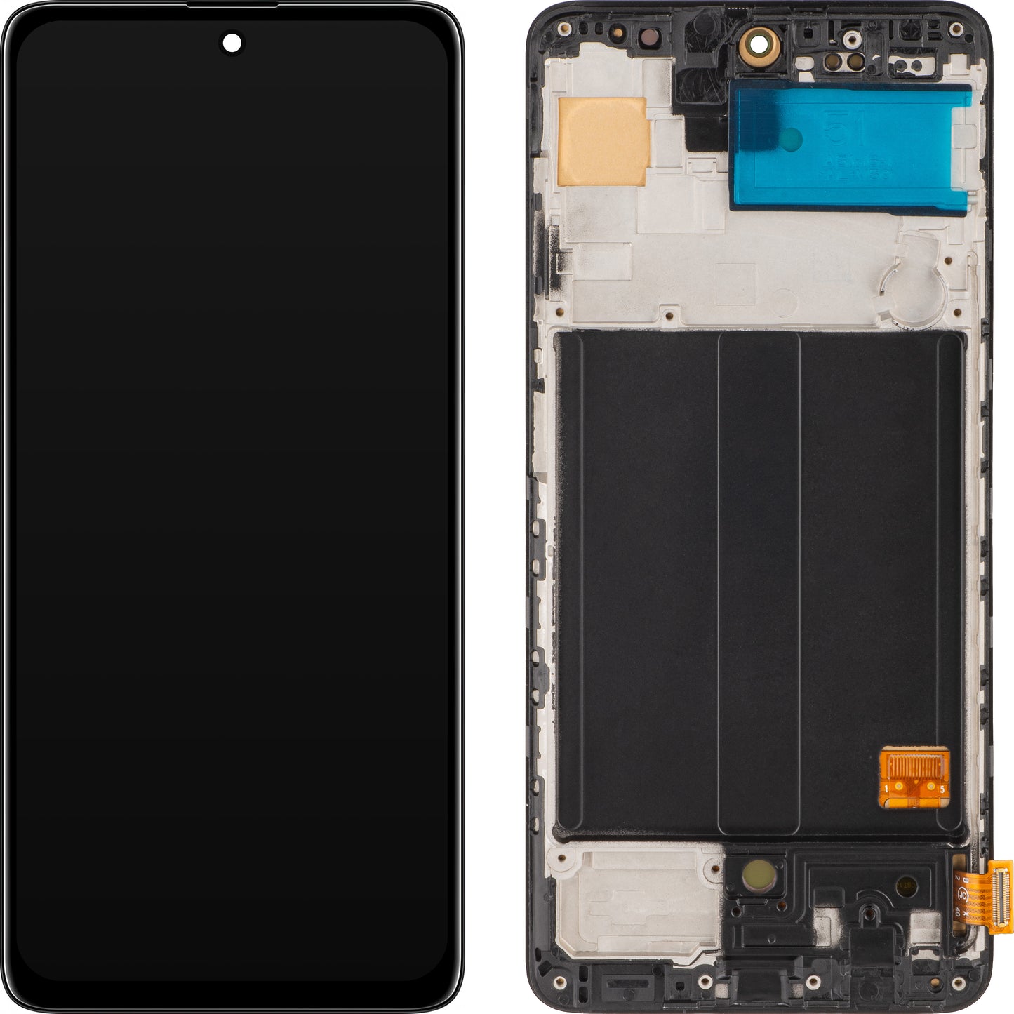 Zaslon s dodirnim ekranom MP kompatibilan s Samsung Galaxy A51 A515, s okvirom, OLED verzija, crni