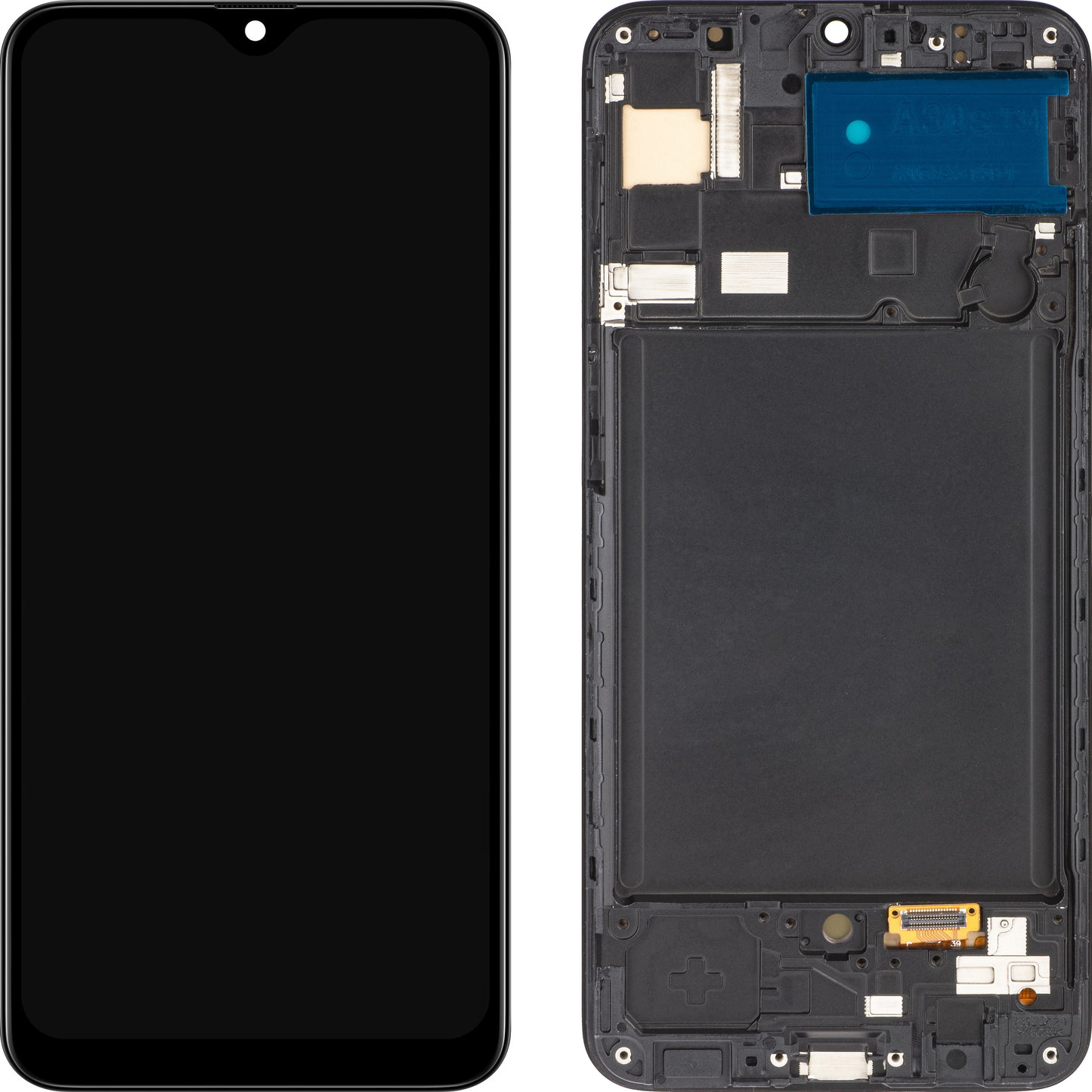 Zaslon s dodirnim ekranom MP kompatibilan s Samsung Galaxy A30s A307, s okvirom, OLED verzija, crni