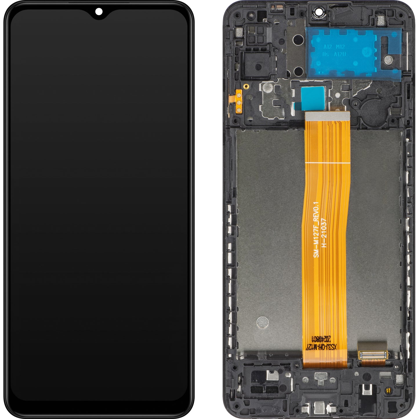 Zaslon s dodirnim ekranom MP kompatibilan s Samsung Galaxy M12 M127, s okvirom, crni