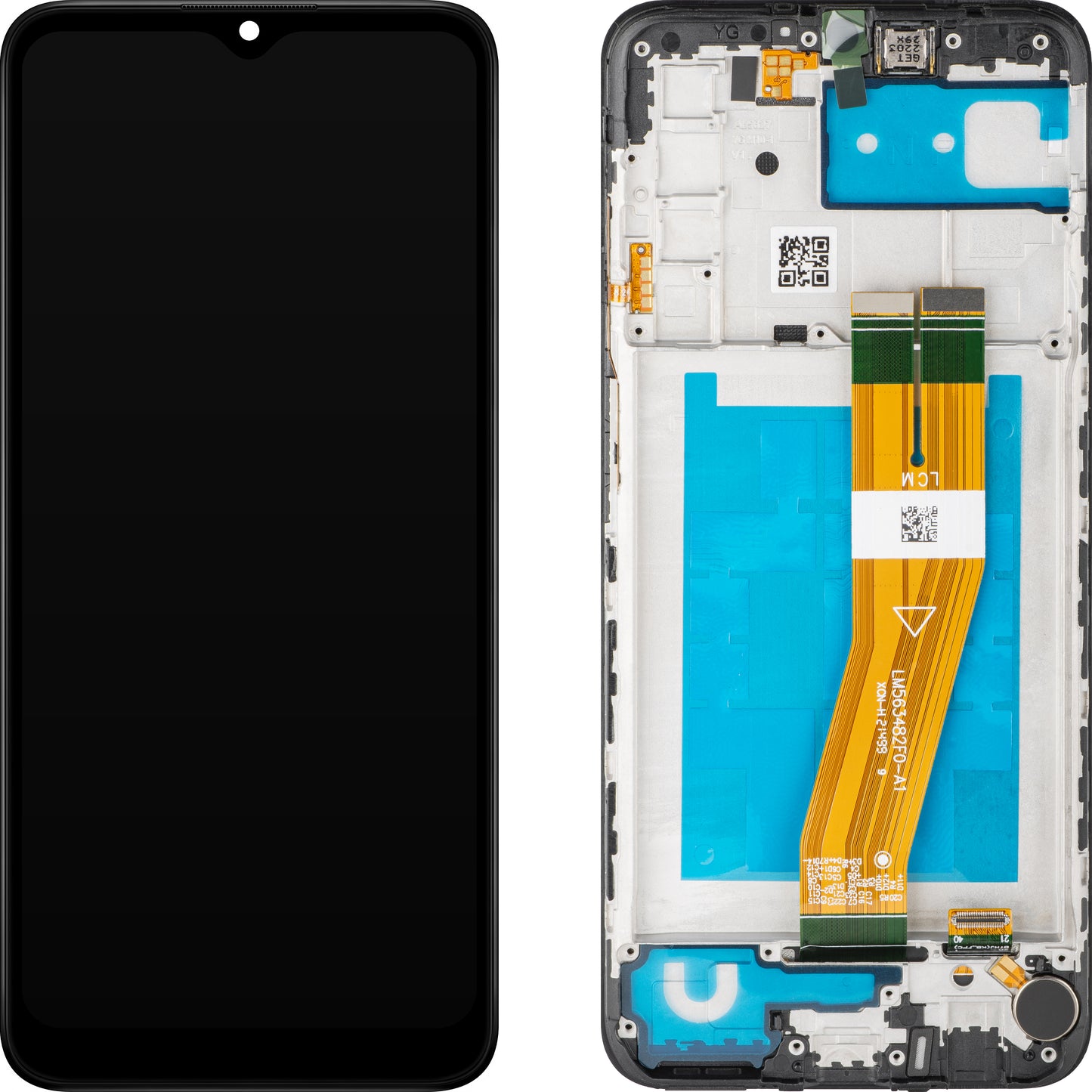 Zaslon s dodirnim ekranom MP kompatibilan s Samsung Galaxy A03s A037, s okvirom, verzija G, crni