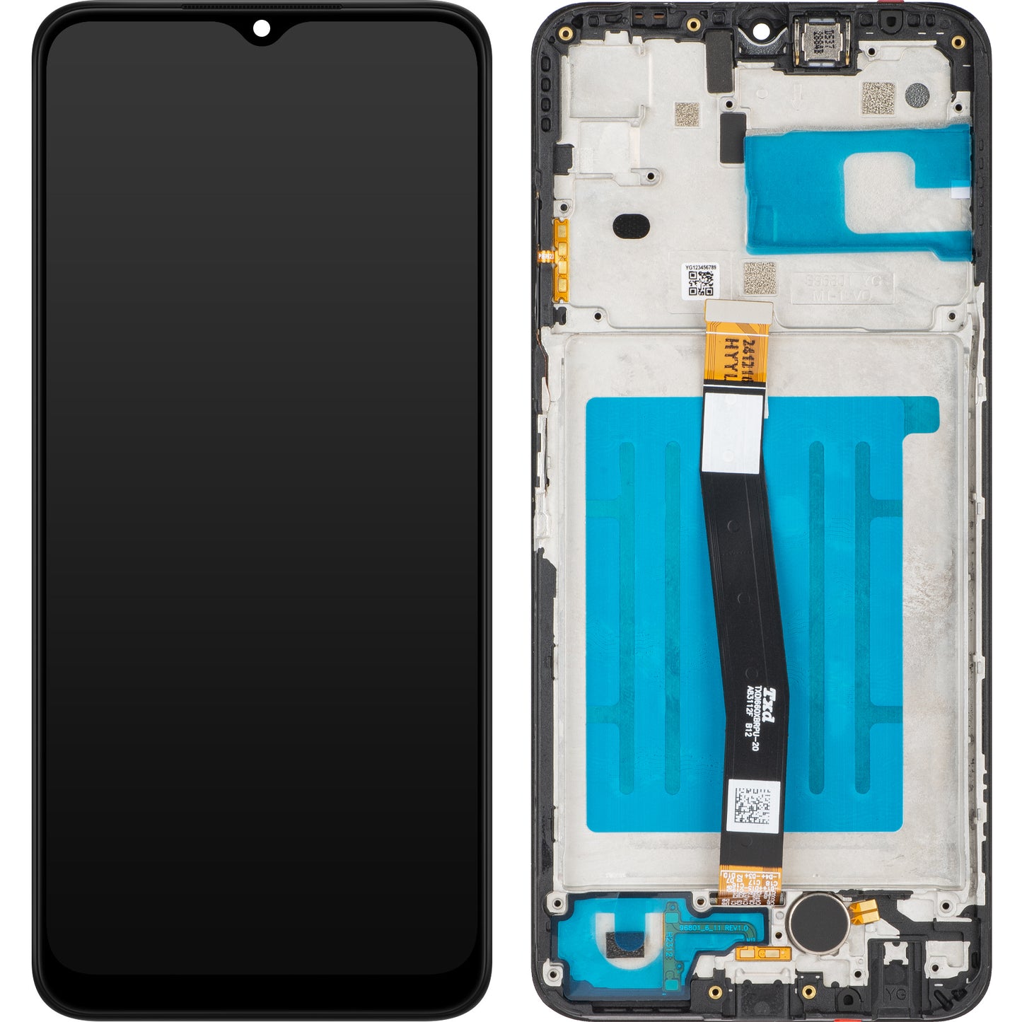 Display s dodirnim zaslonom MP kompatibilan sa Samsung Galaxy A22 5G A226, s okvirom, crni