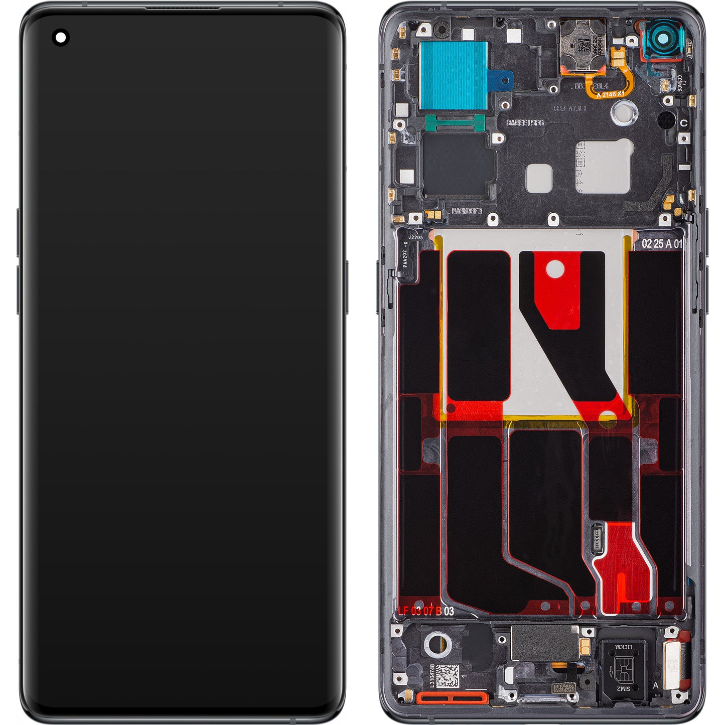 Display s dodirnim zaslonom Oppo Find X5, s okvirom, crni, Service Pack 4130031