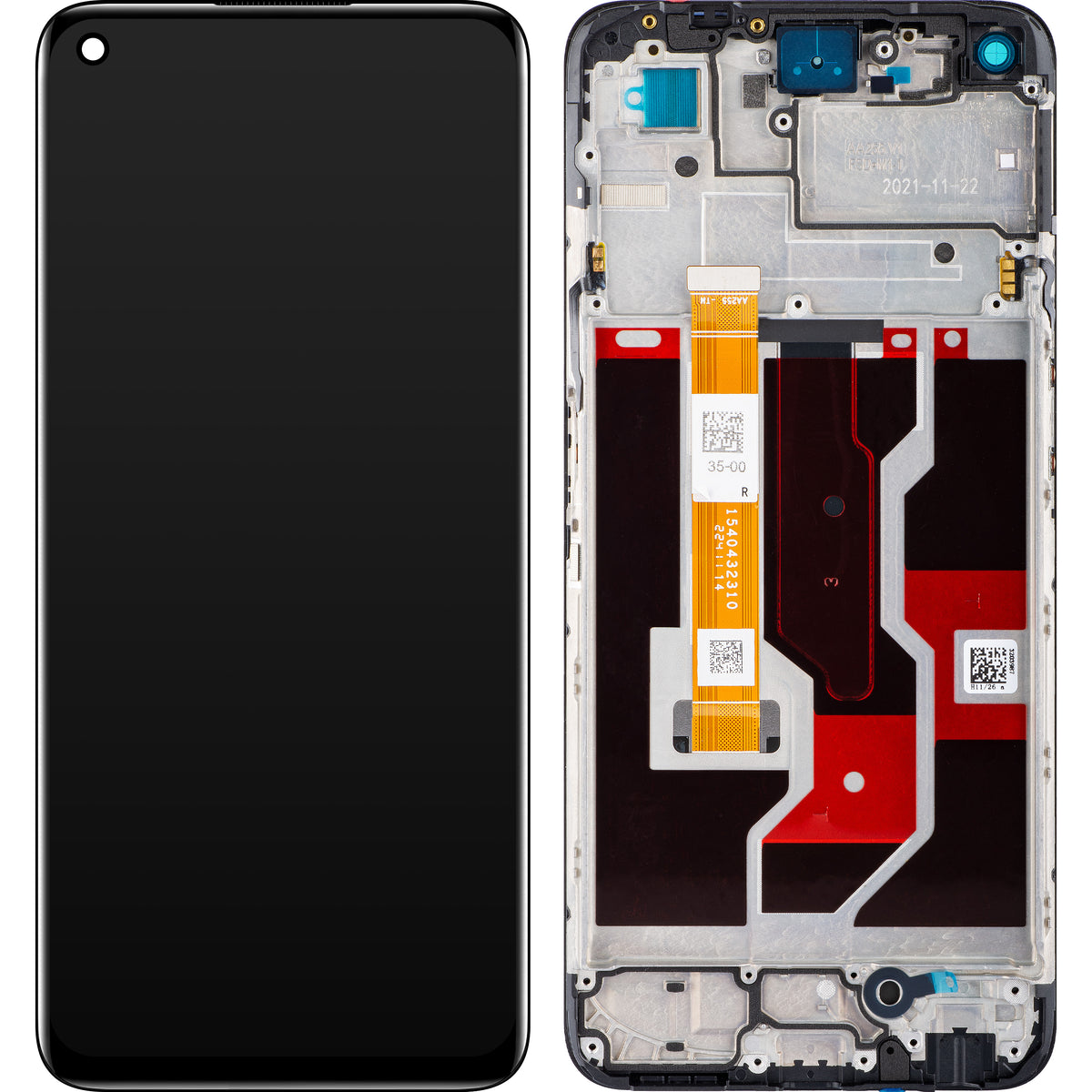 Zaslon s dodirnim zaslonom Oppo A96, s okvirom, crni, Service Pack 4130058