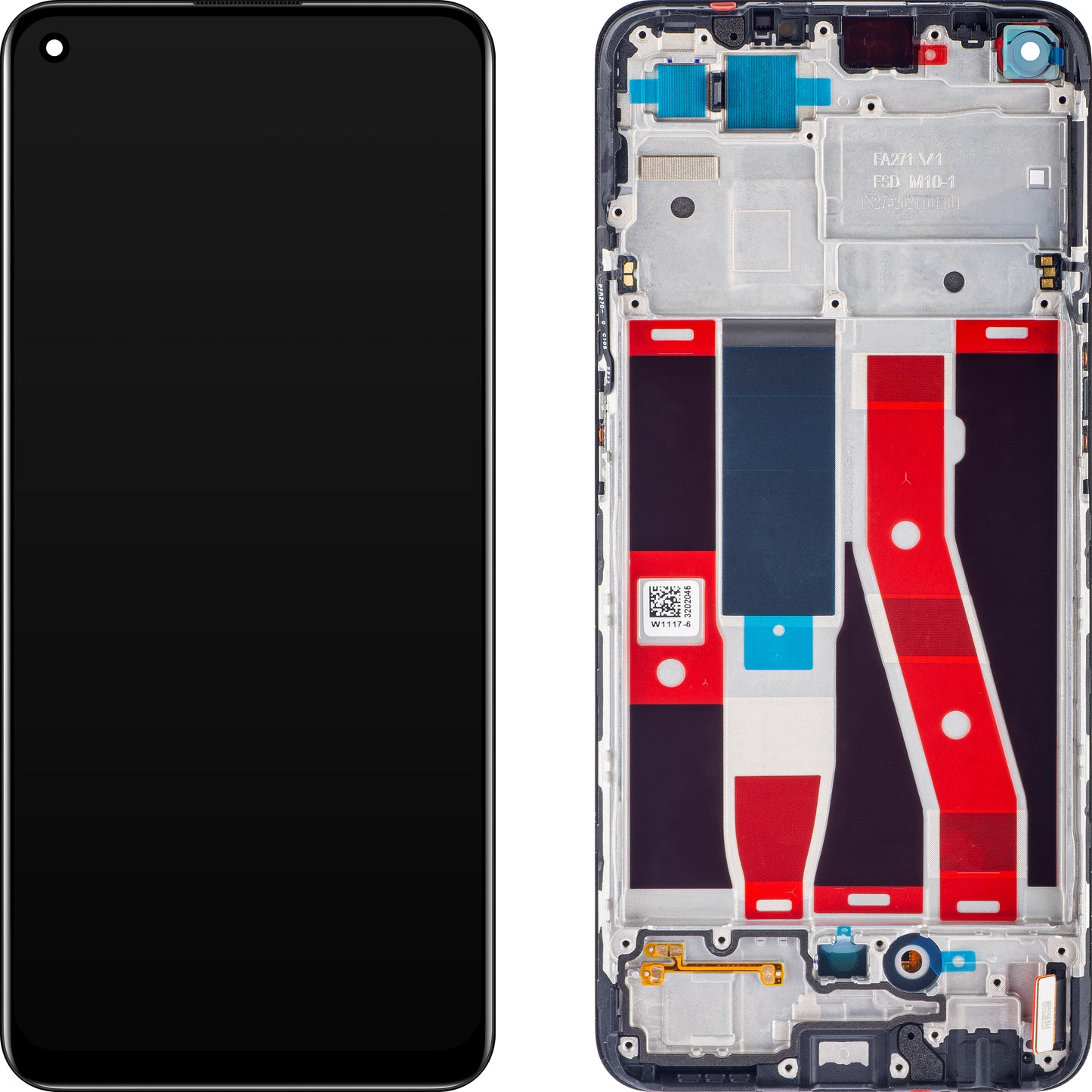 Display s Touchscreenom Oppo Reno5 F / A94 / F19 Pro / Reno5 Lite, s Okvirom, Crni, Service Pack 4906763