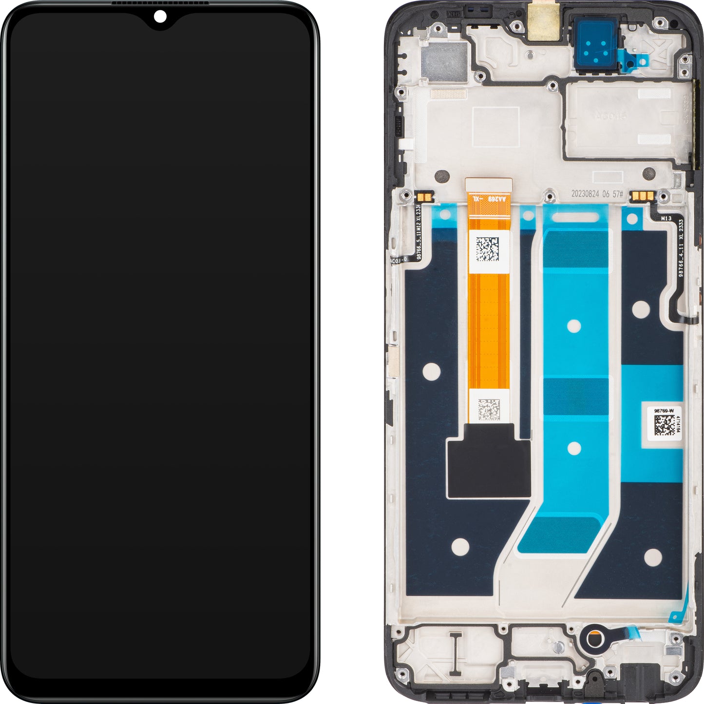 Display s Touchscreenom Oppo A78 5G, s Okvirom, Crni, Service Pack 4130428