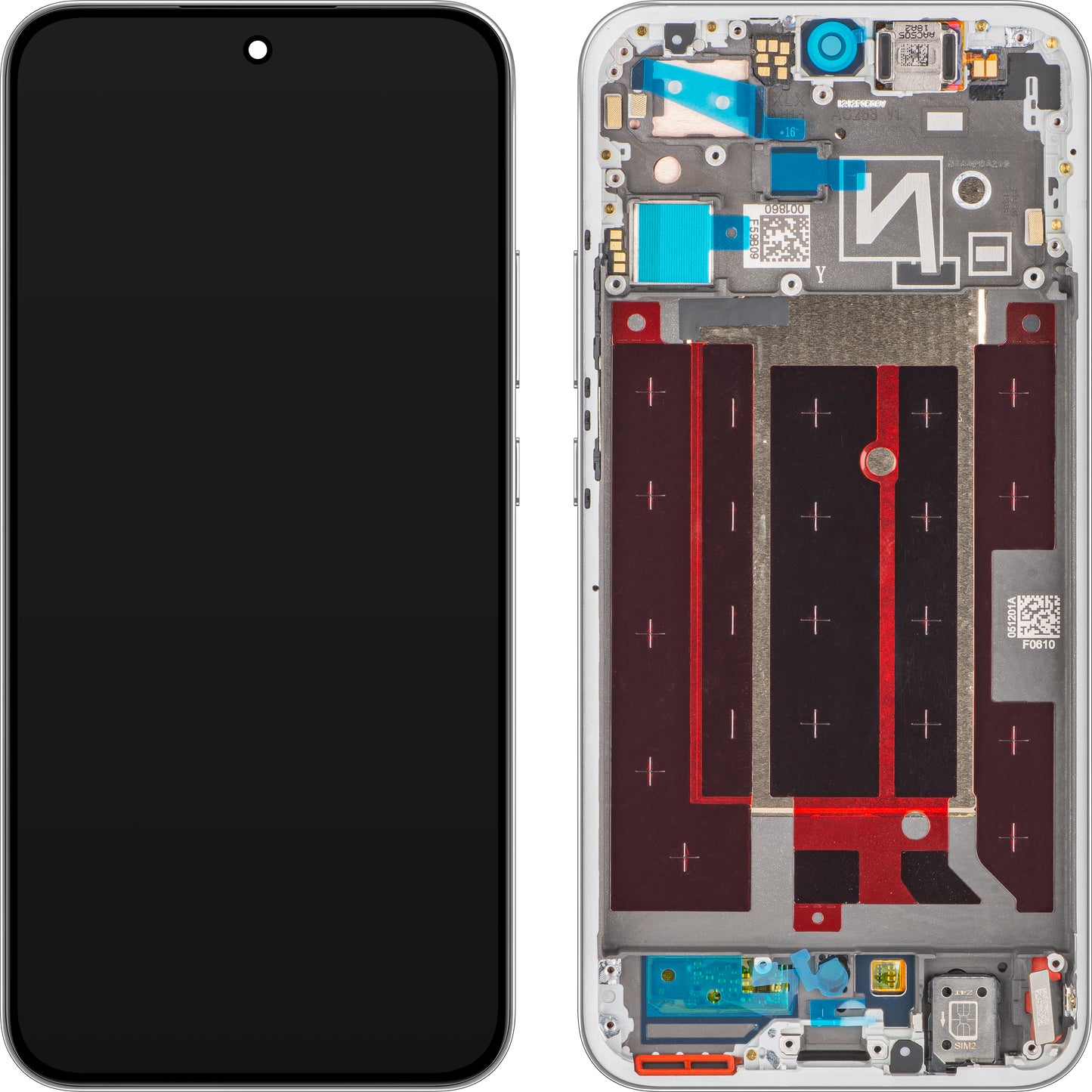 Display s Touchscreenom Oppo Reno14, s Okvirom, Bijeli (Brilliant White), Service Pack 621029000603