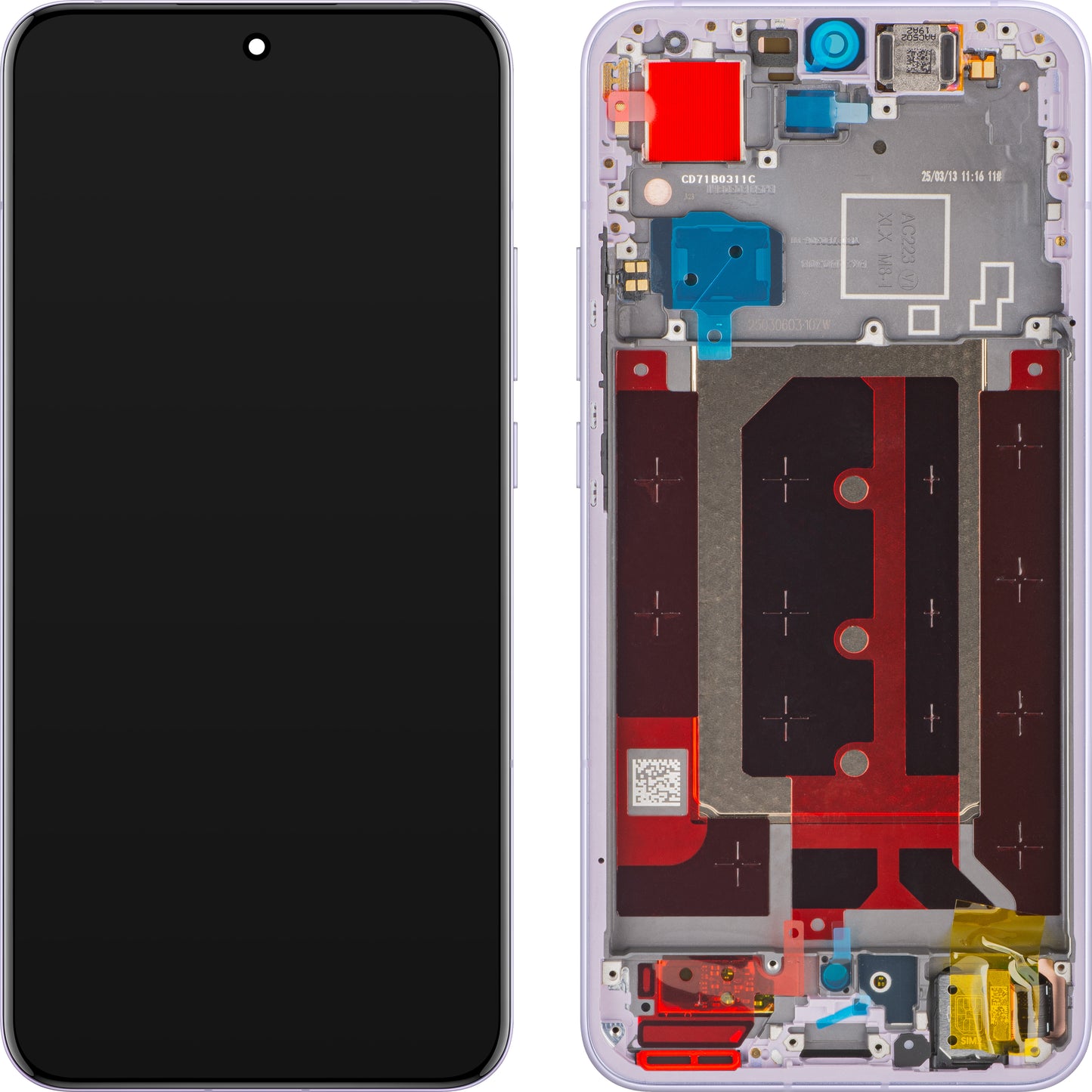 Display s Touchscreenom Oppo Reno13 Pro, s Okvirom, Ljubičasta (Plume Purple), Service Pack 621029000383