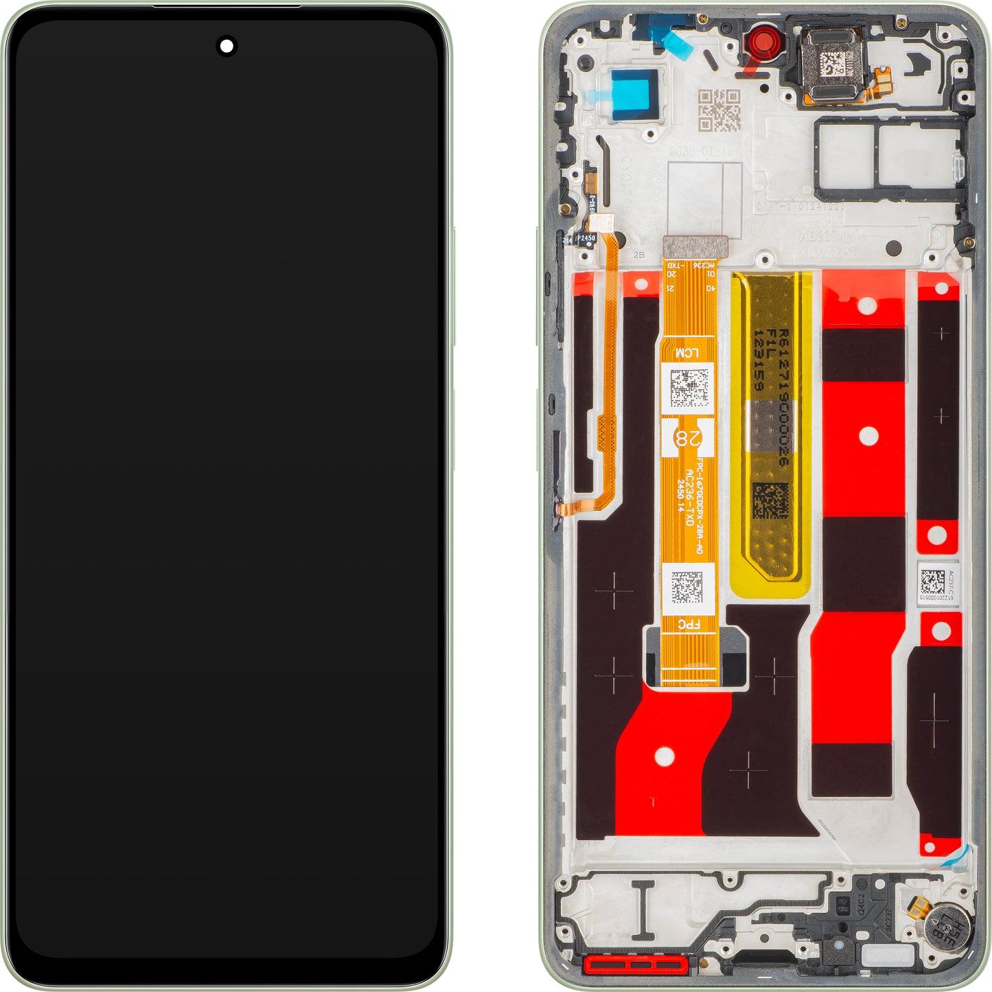 Display s Touchscreenom Oppo A5 Energy / A5 Pro, s okvirom, Zelena (Olive Green), Service Pack 621029000494