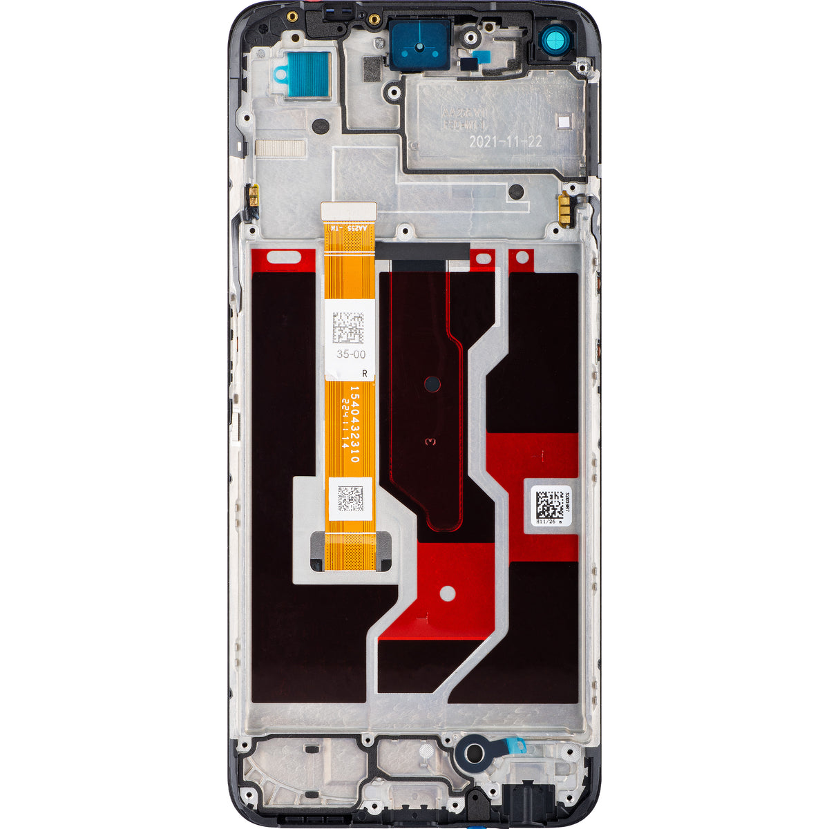 Zaslon s dodirnim zaslonom Oppo A96, s okvirom, crni, Service Pack 4130058
