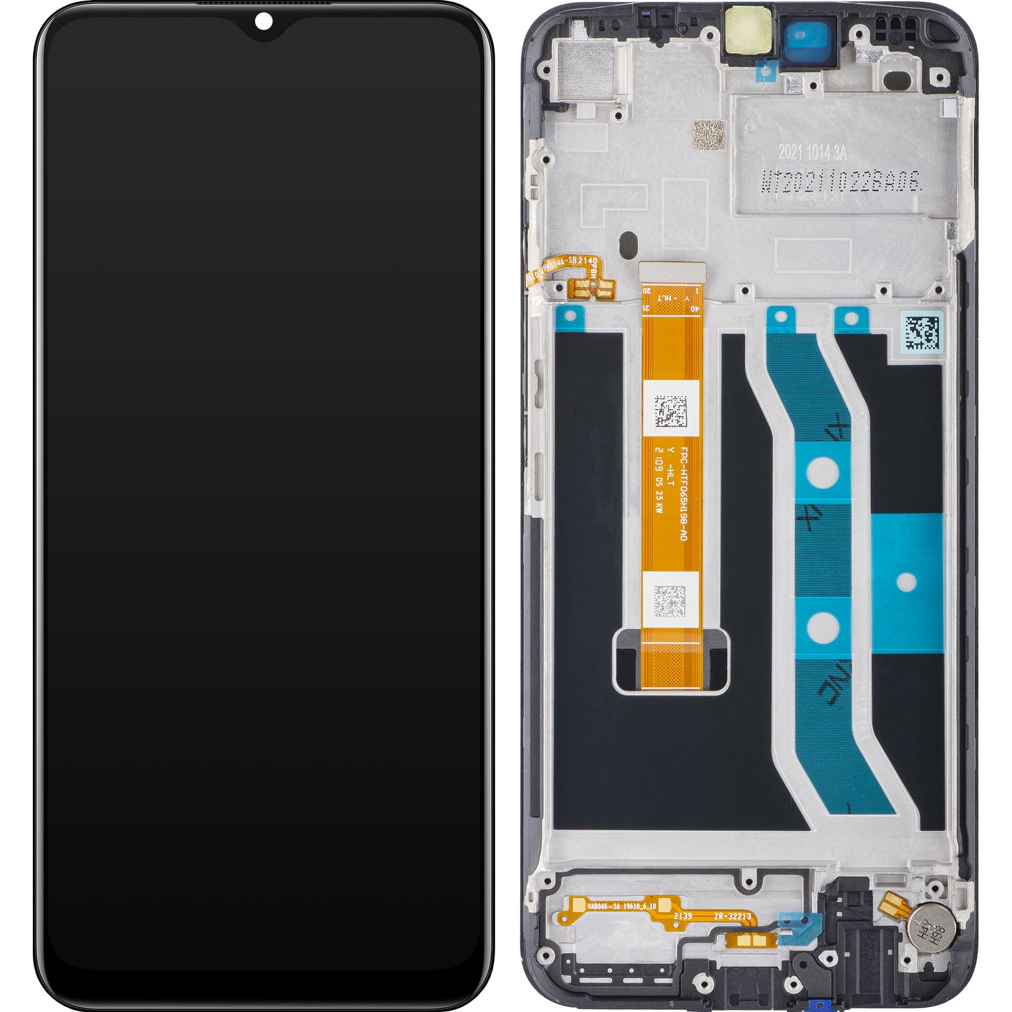 Display s dodirnim zaslonom Realme C25Y, s okvirom, crni, servisni paket 4908854