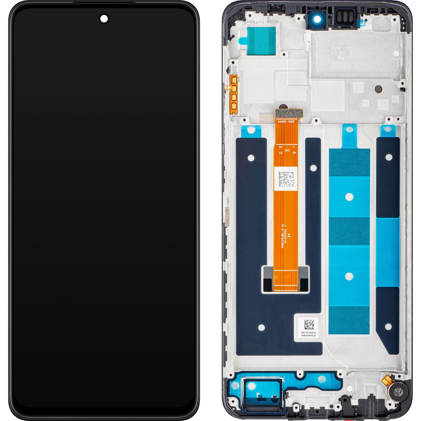 Zaslon s dodirnim ekranom Realme C55, s okvirom, crni, servisni paket 4130438